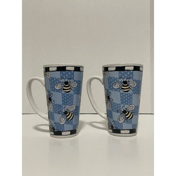 2 Signature Bug Me Alicia Tormey Designs Bumble Bee 16oz Stoneware Coffee Mug - Picture 1 of 9
